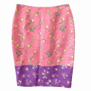 Anthropologie Manoush Silk Floral Pencil Skirt 6 Coquette Fairycore Lined